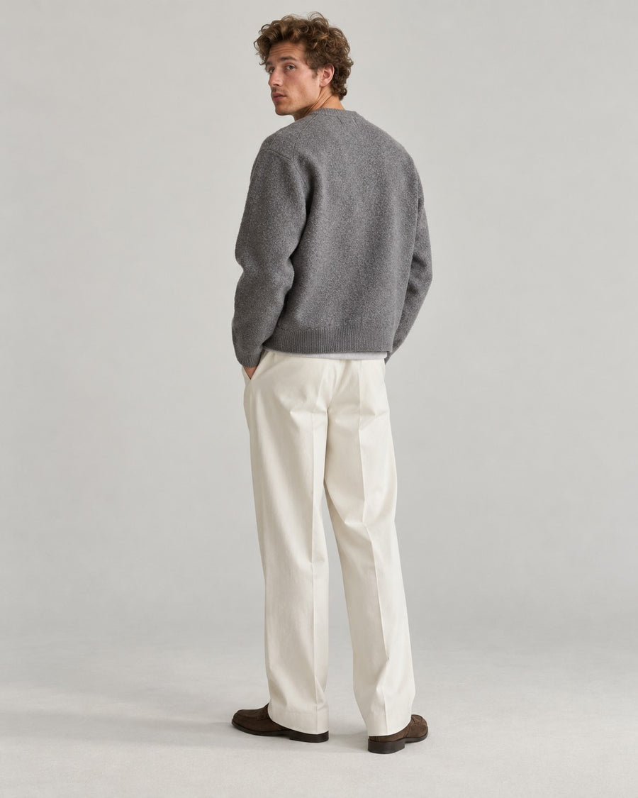 Sableau Collarless Wool-Feel Jacket in Grey