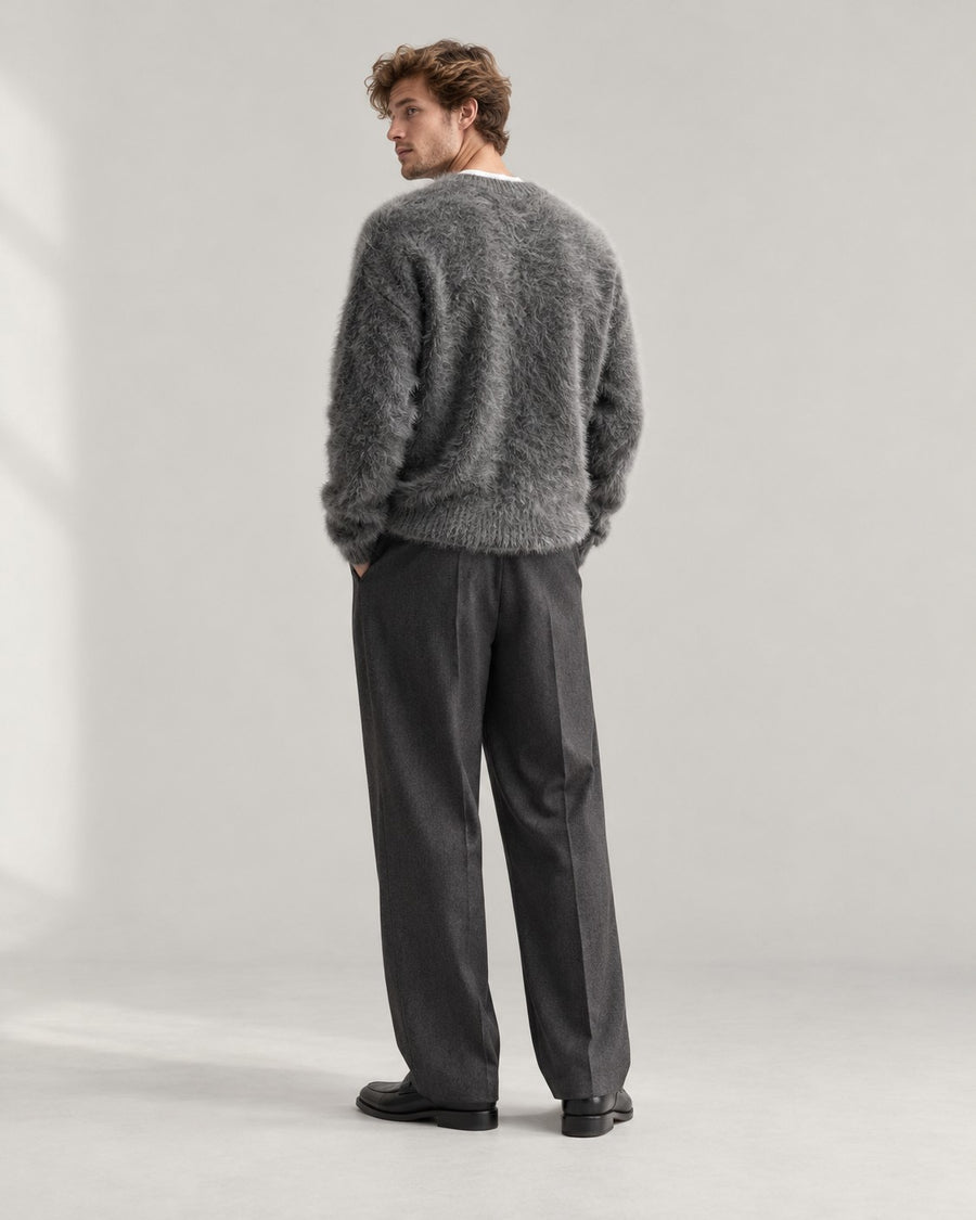 Sableau Fuzzy Crew Knit in Grey