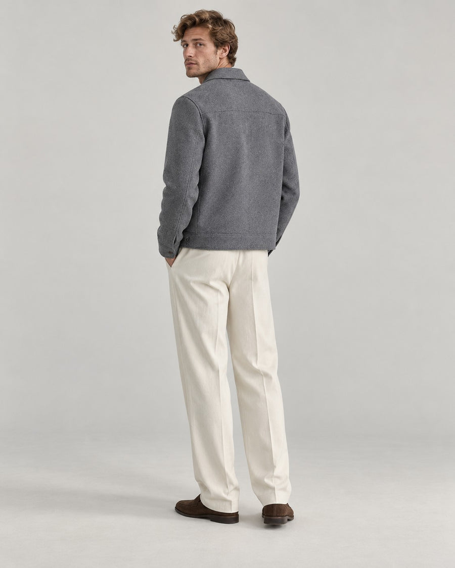 Sableau Double-Faced Wool Jacket in Grey