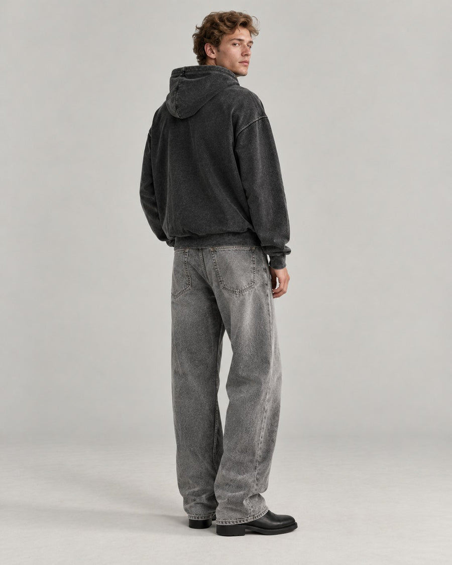 Sableau Washed Heavyweight Hoodie in Washed Black