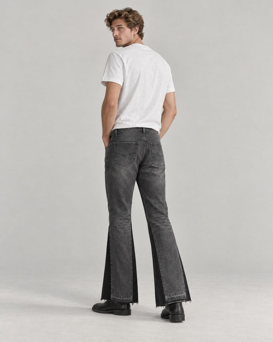 Sableau Panelled Flare Jeans in Grey