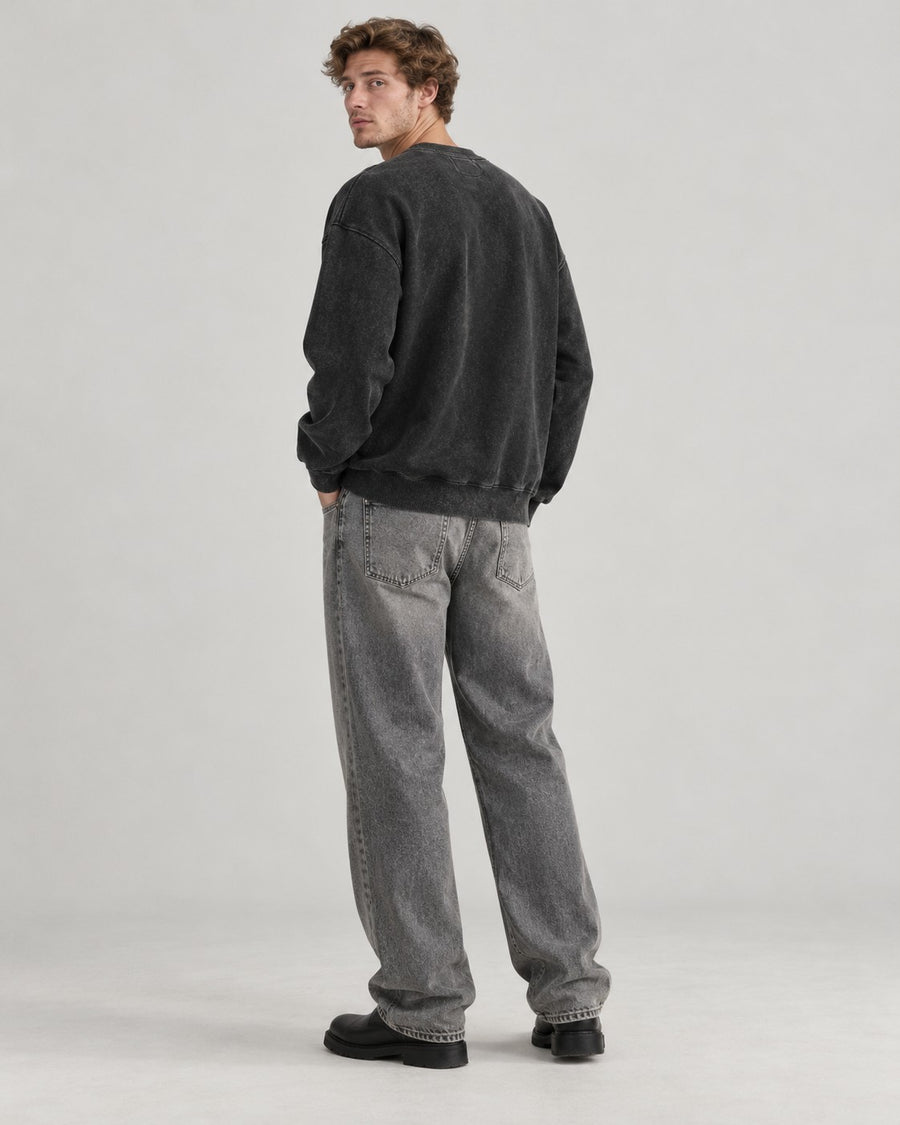 Sableau Washed Crew Sweatshirt in Charcoal