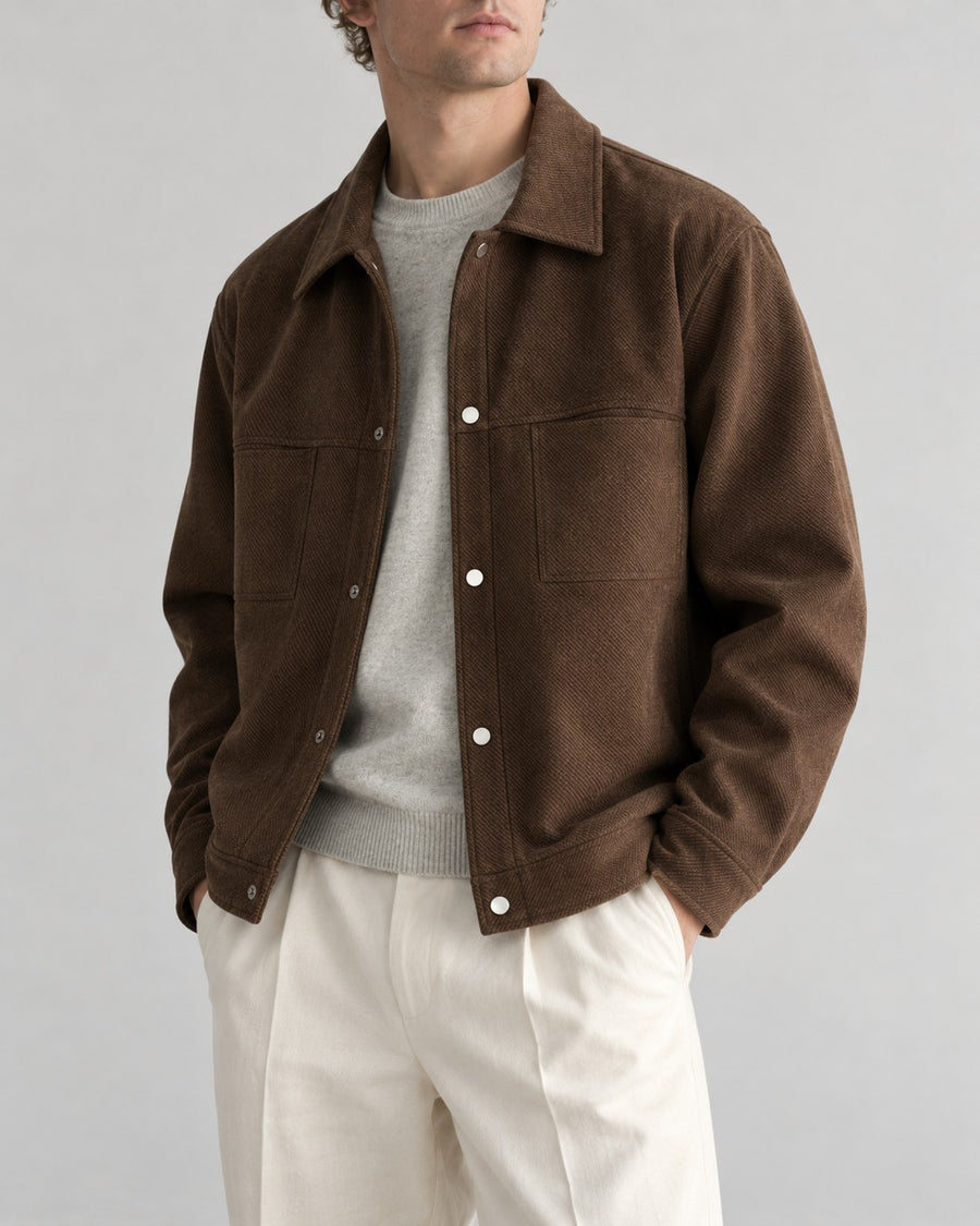 Sableau Cotton Work Jacket in Coffee