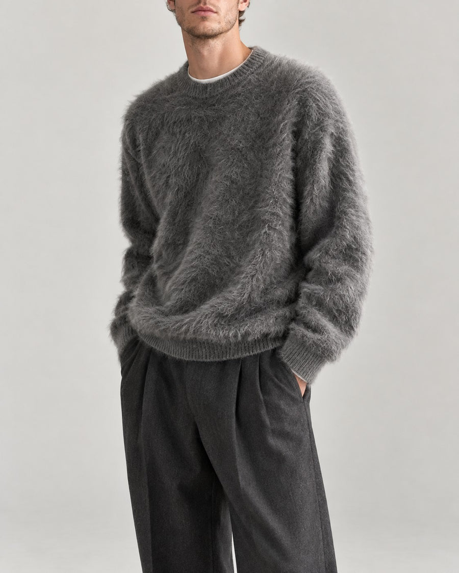 Sableau Fuzzy Crew Knit in Grey