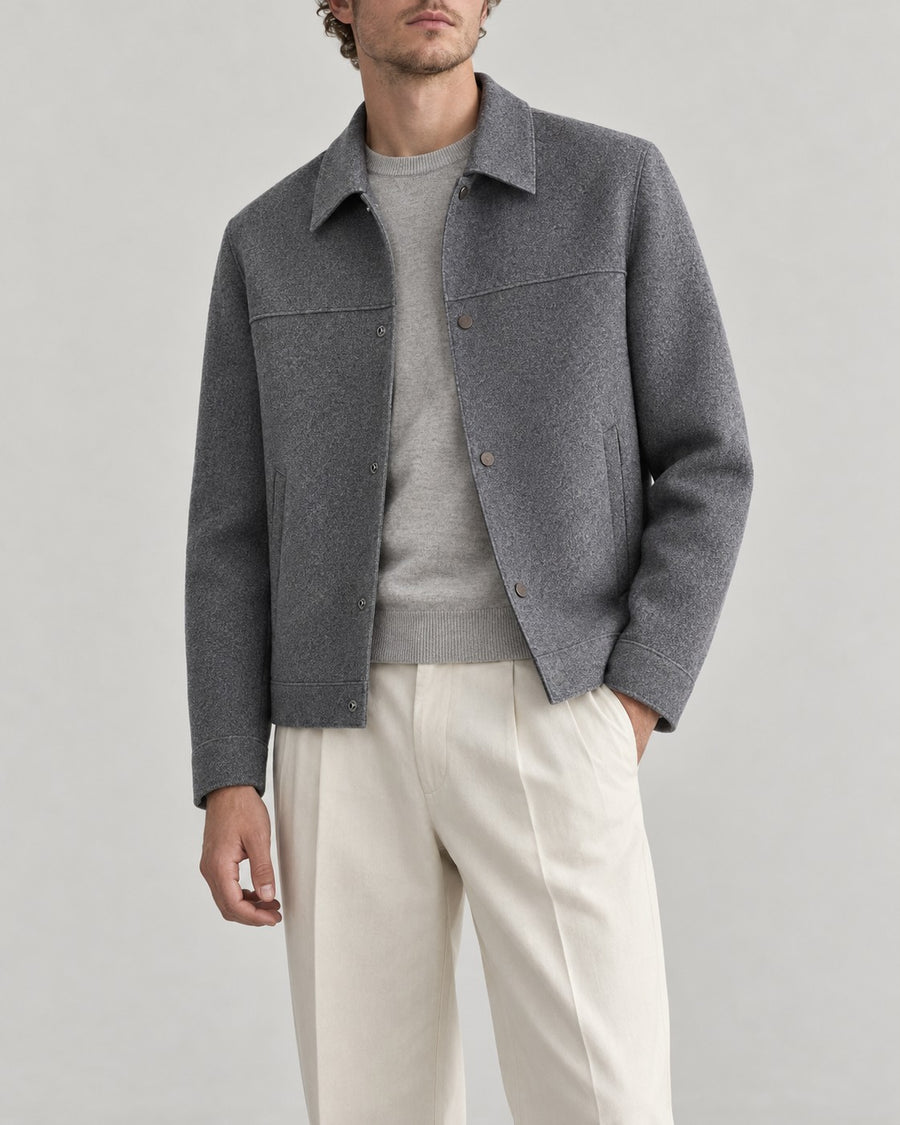 Sableau Double-Faced Wool Jacket in Grey