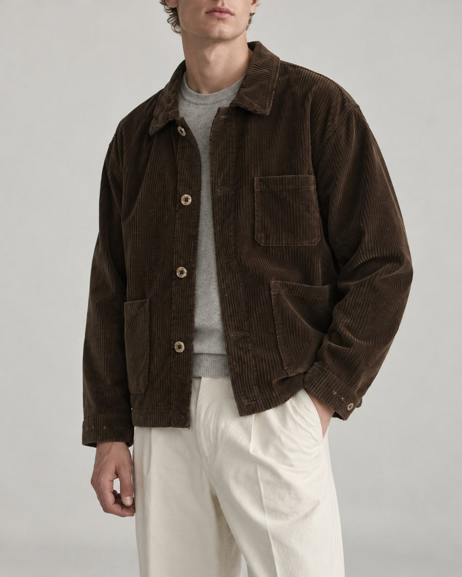 Sableau Corduroy Chore Jacket in Brown