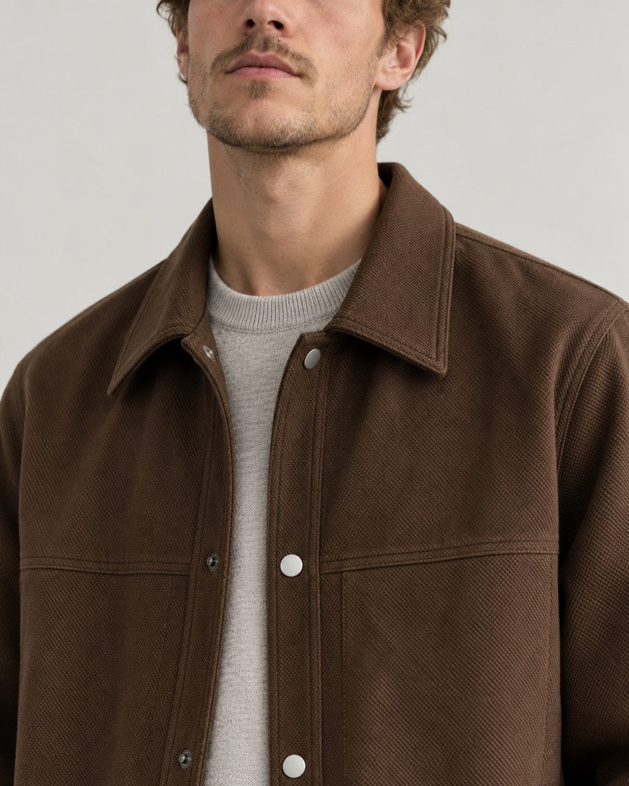 Sableau Cotton Work Jacket in Coffee