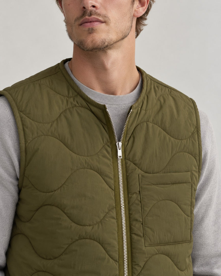 Sableau Quilted Gilet in Olive