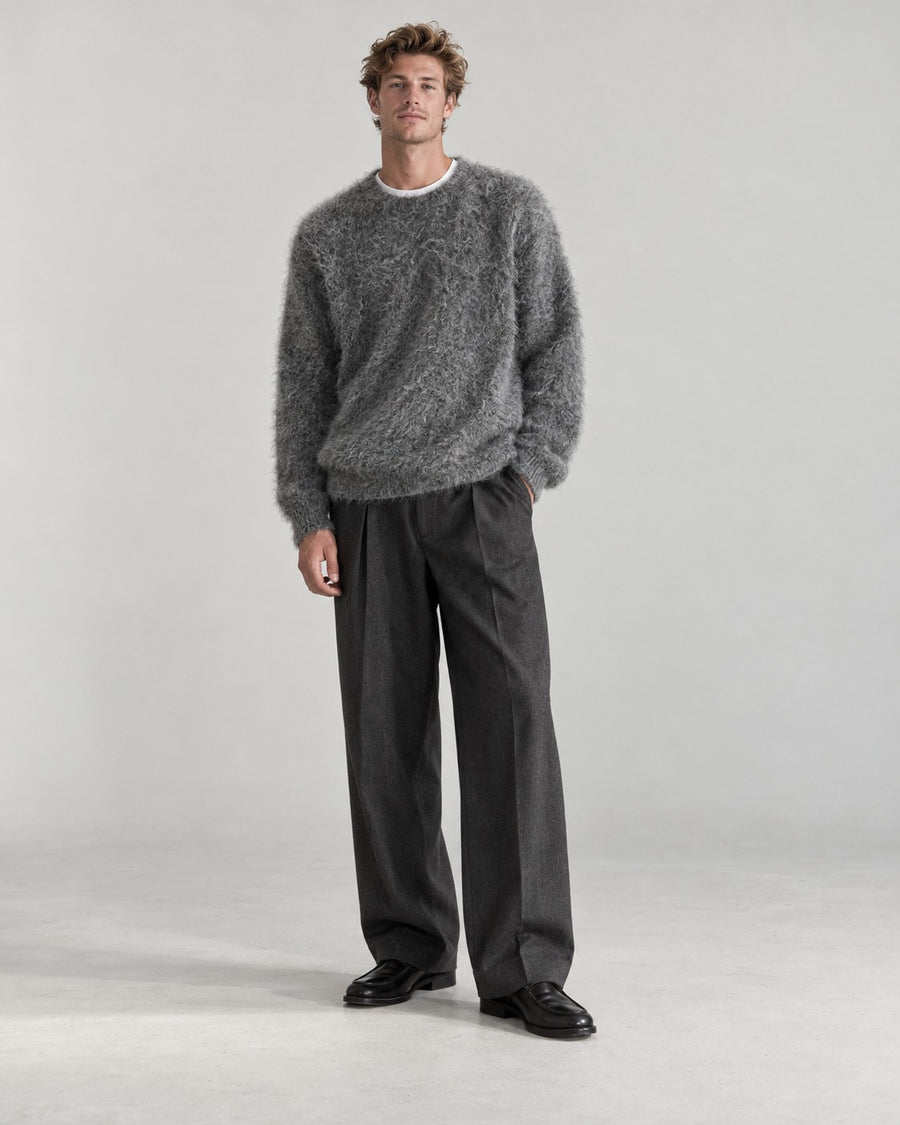 Sableau Fuzzy Crew Knit in Grey