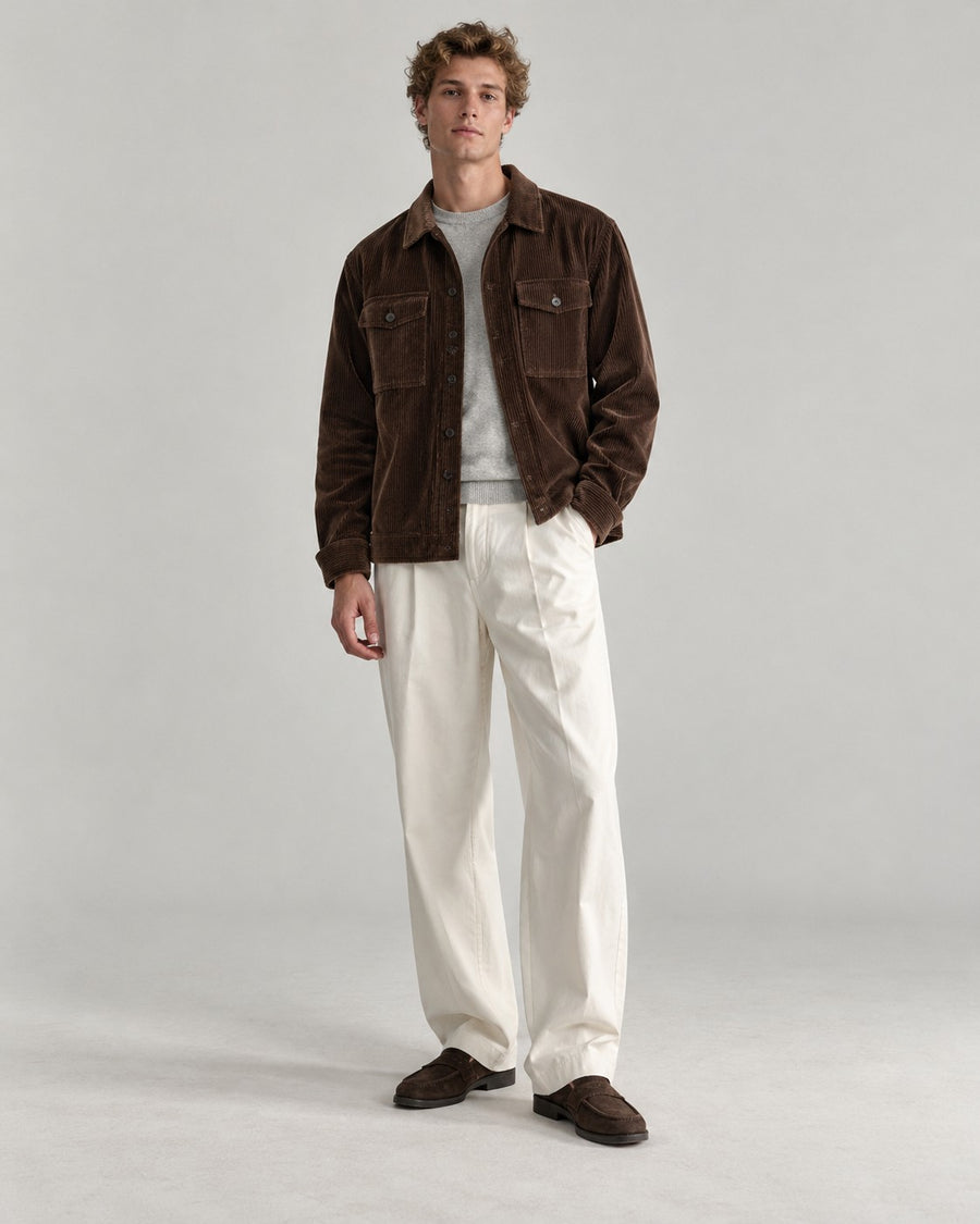 Sableau Corduroy Shirt Jacket in Coffee