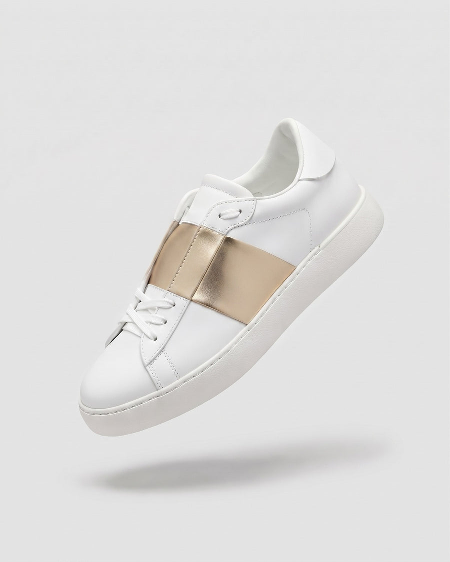 Sableau Band Sneakers Band in white with gold band