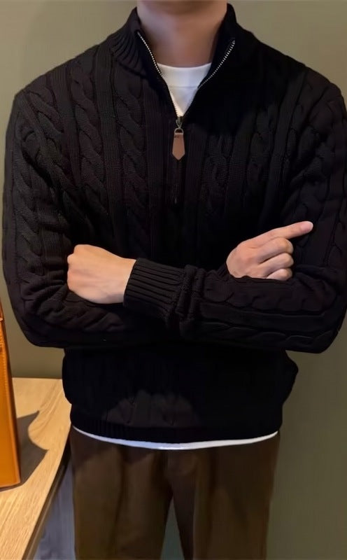 Sableau Half-Zip Knit - Black