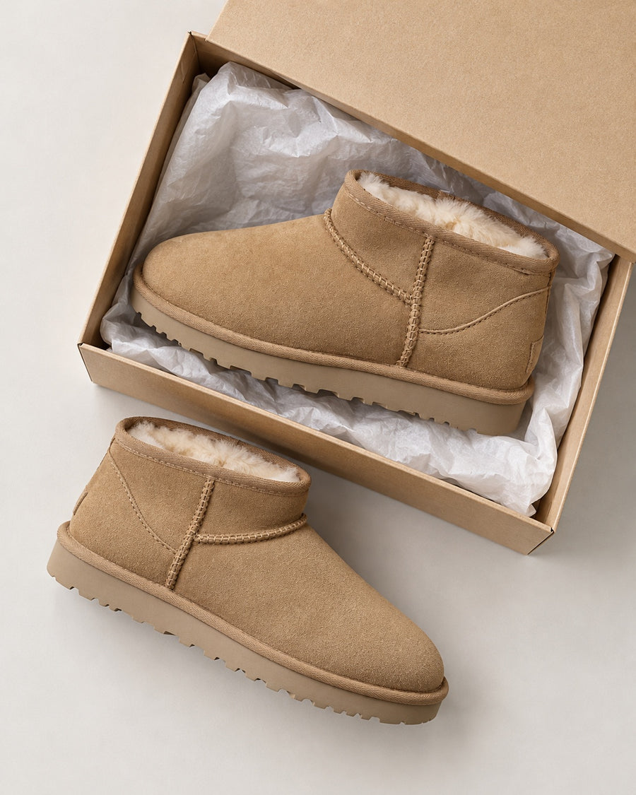 Sableau Shearling Mini Boot - Chestnut