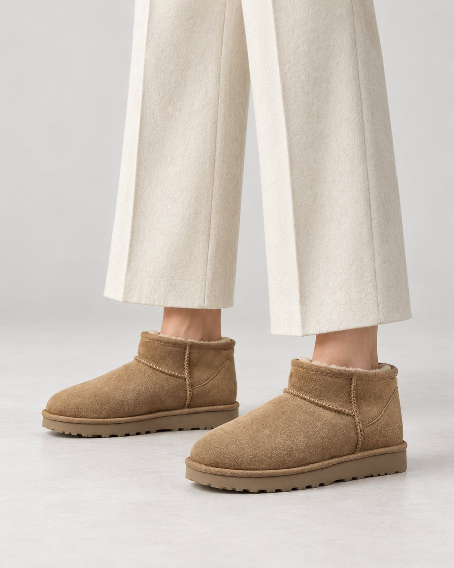 Sableau Shearling Mini Boot - Chestnut
