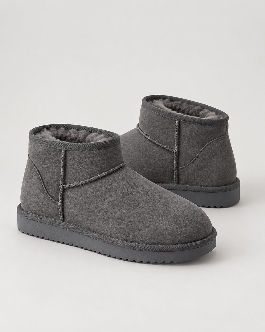 Sableau Plush Mini Boot - Charcoal