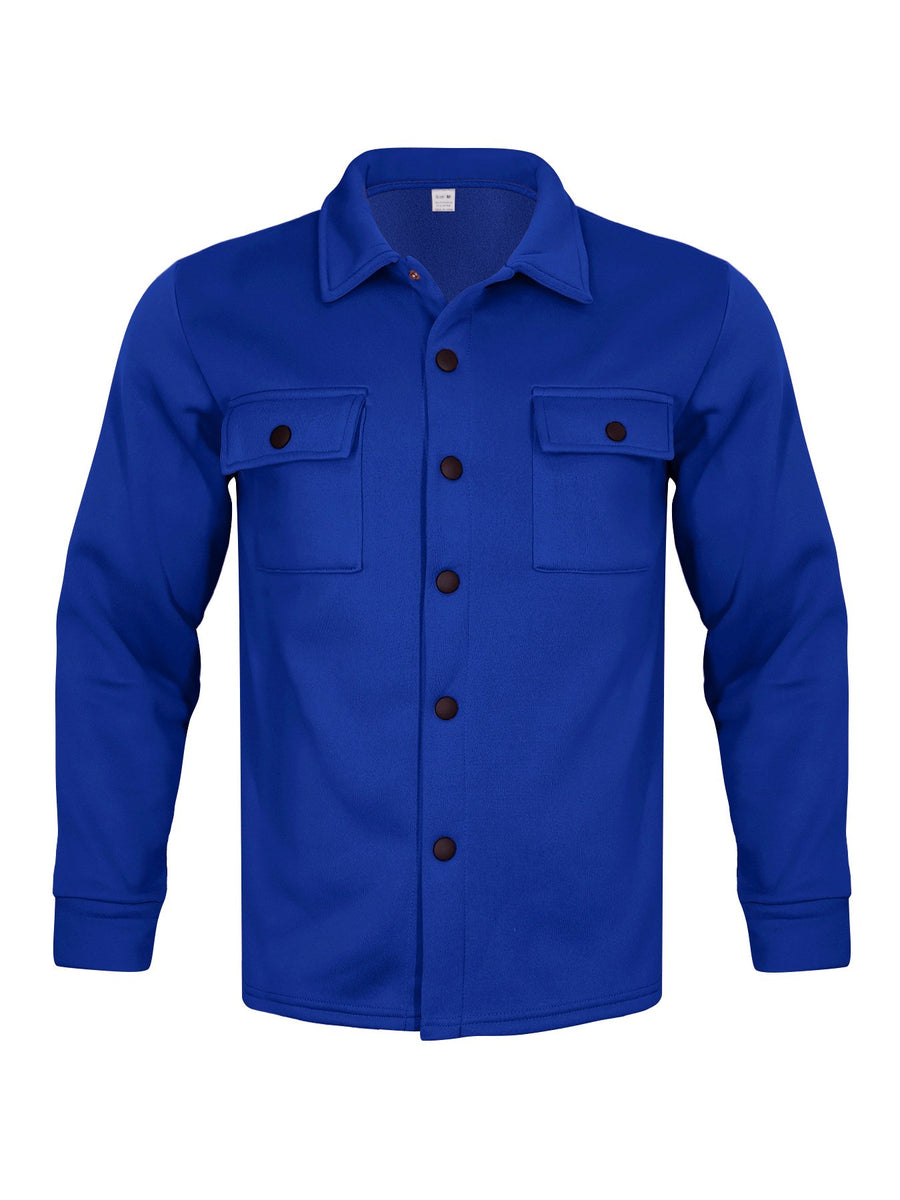 Sableau Brushed Overshirt Jacket in Blue
