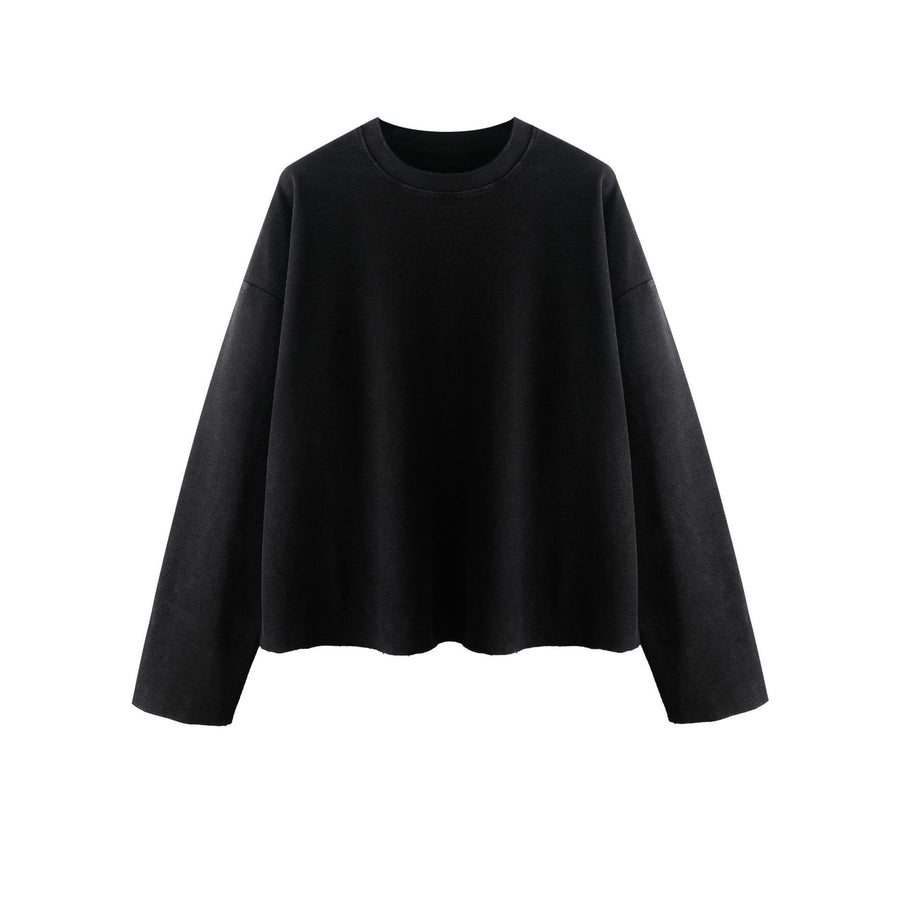 Sableau Washed Waffle Long Sleeve in Black