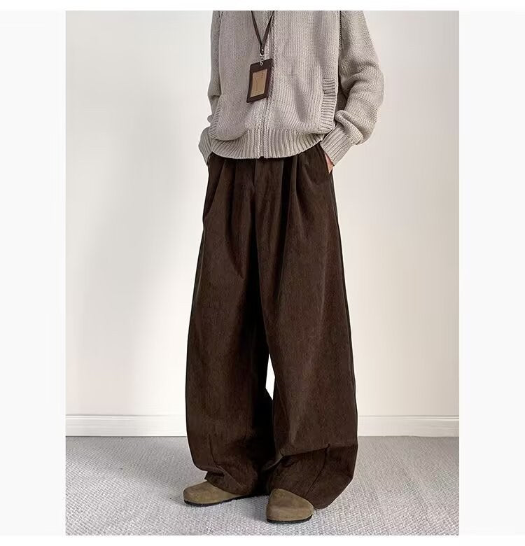 Sableau Corduroy Wide Trousers in Brown