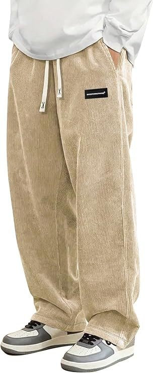Sableau Corduroy Drawstring Trousers in Khaki