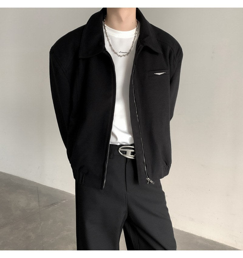 Sableau Wool-Blend Harrington in Black