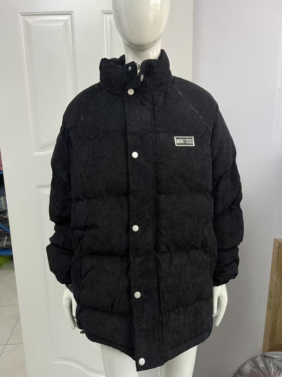 Sableau Corduroy Puffer Jacket in Black