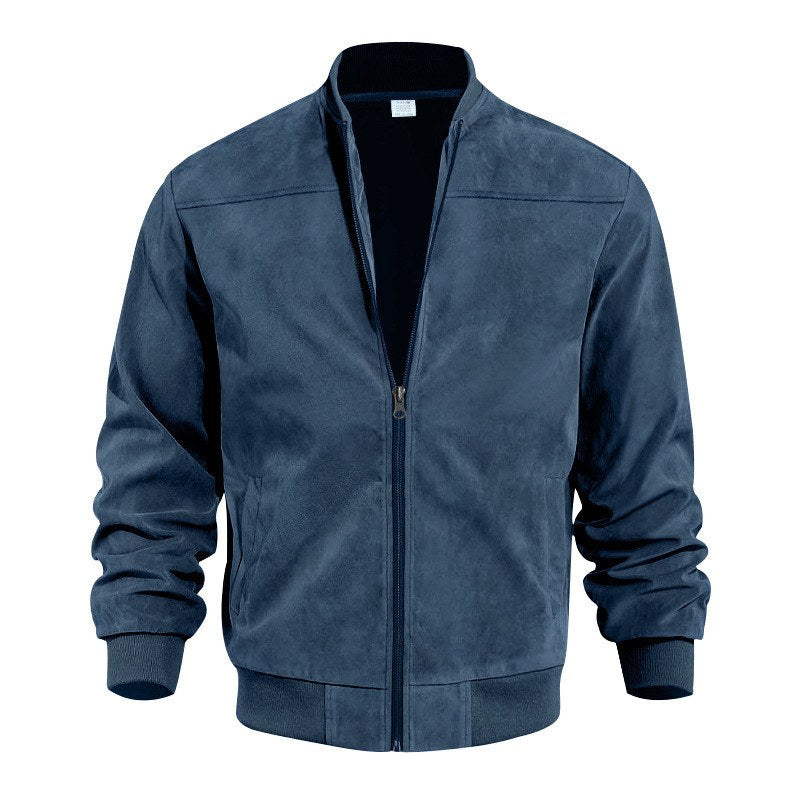 Sableau Suede-Look Bomber in Navy