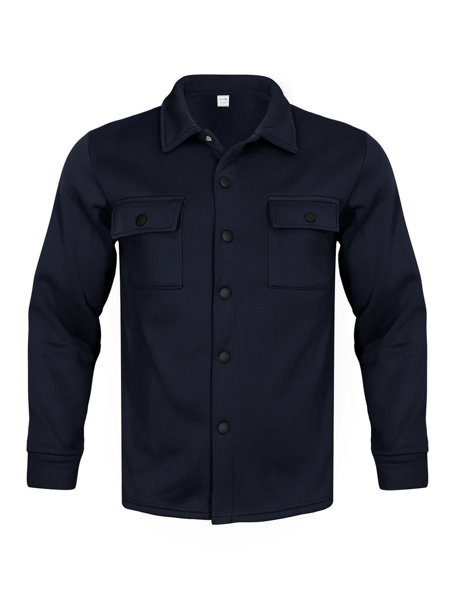 Sableau Brushed Overshirt Jacket in Navy