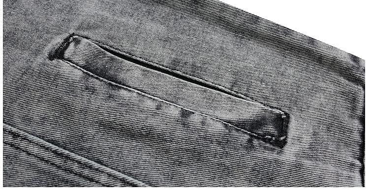 Sableau Acid-Wash Denim Zip Jacket in Grey