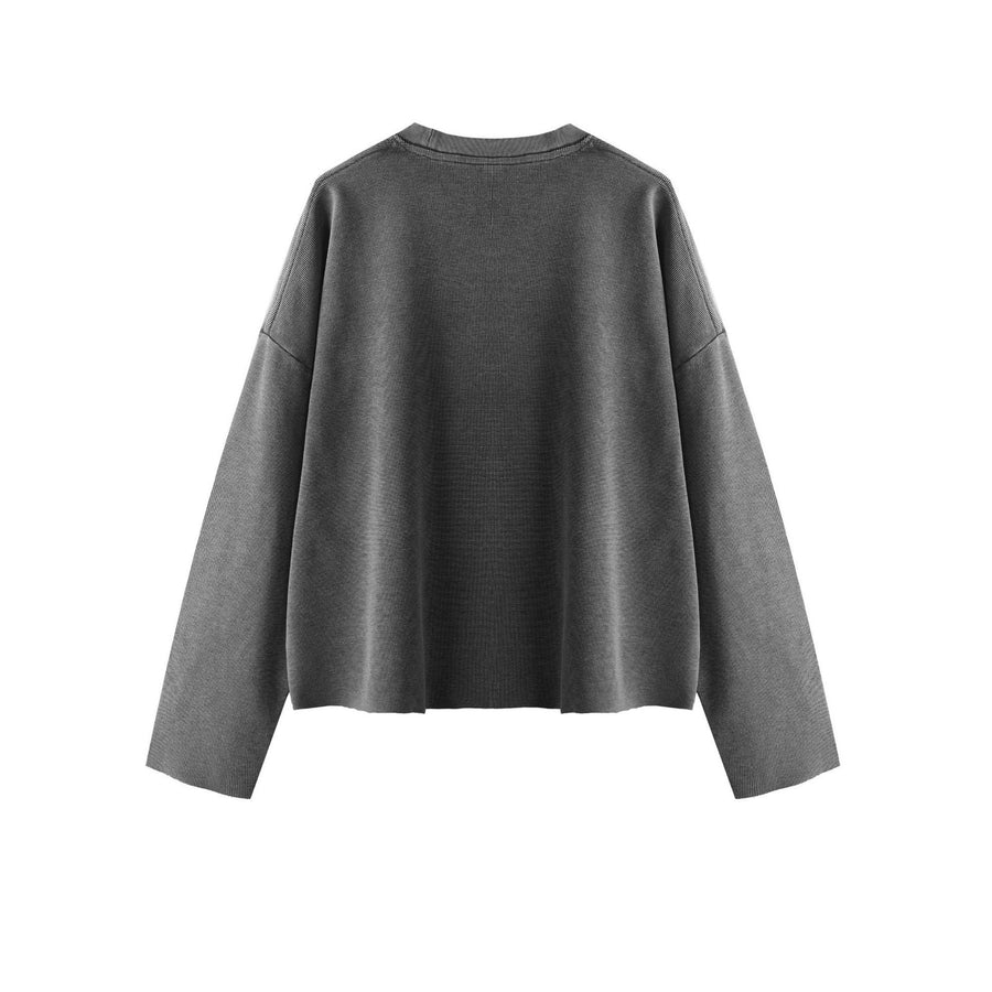 Sableau Washed Waffle Long Sleeve in Grey