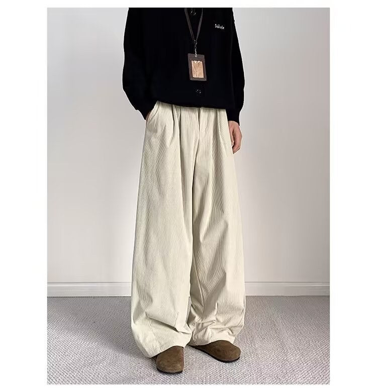 Sableau Corduroy Wide Trousers in Cream