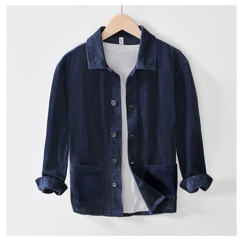 Sableau Corduroy Shirt Jacket in Navy