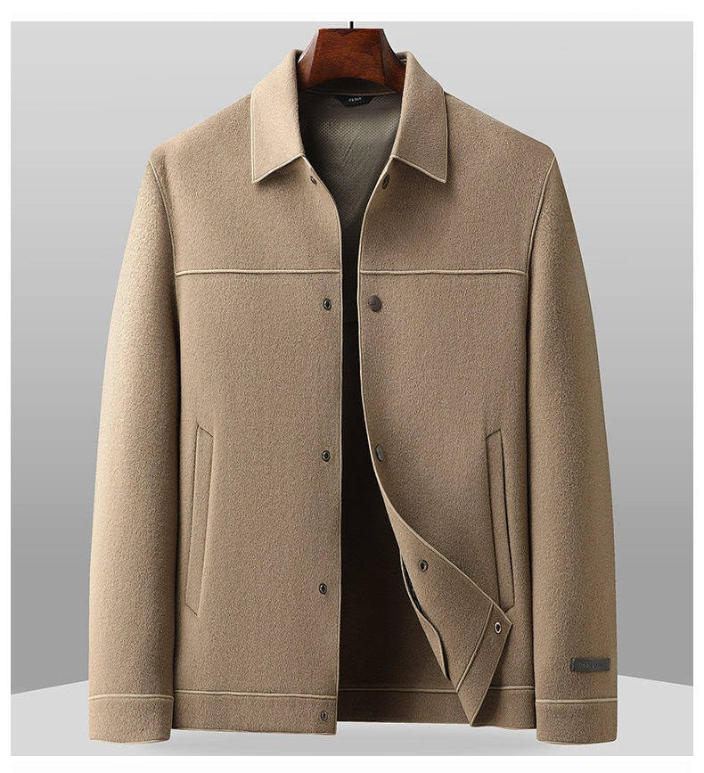 Sableau Double-Faced Wool Jacket in Khaki