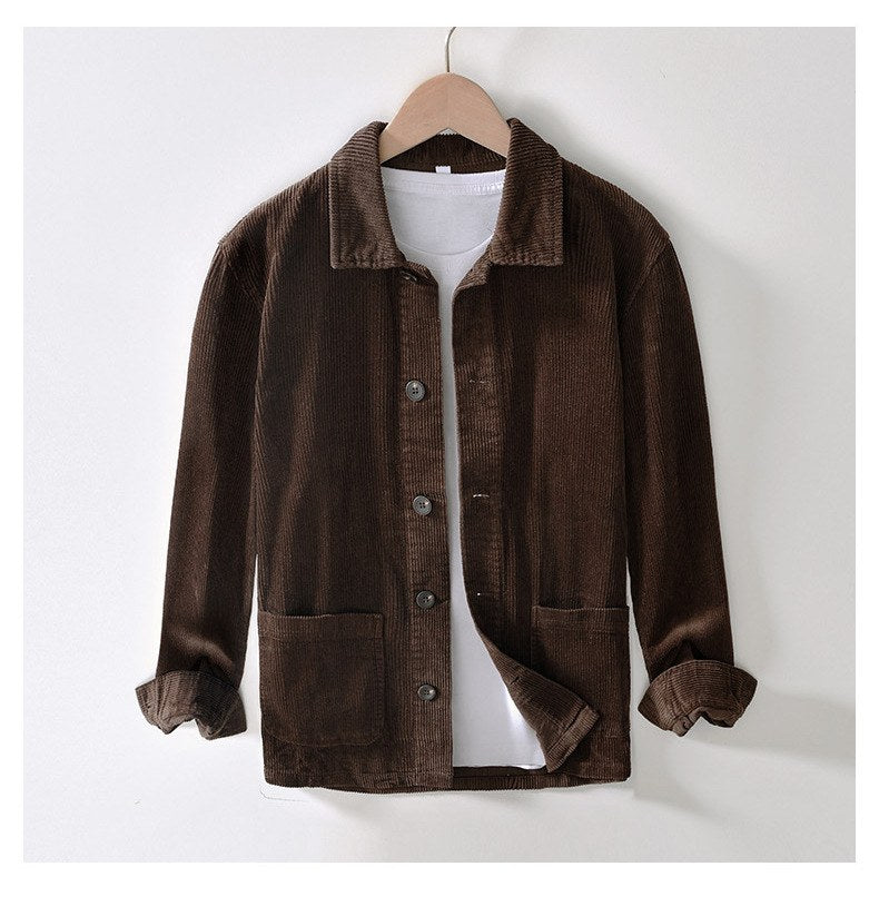 Sableau Corduroy Shirt Jacket in Coffee