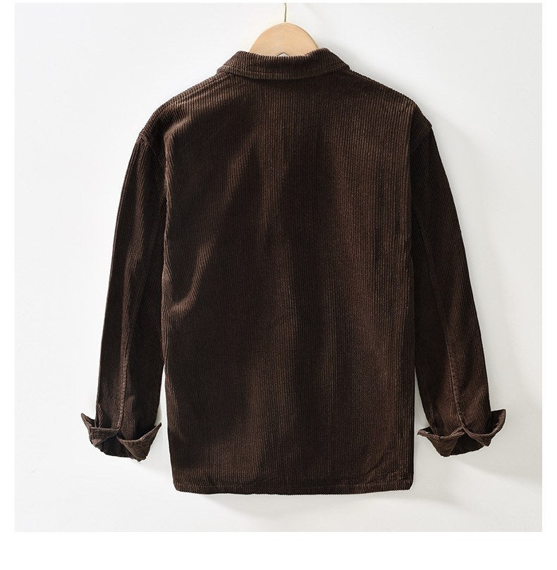 Sableau Corduroy Shirt Jacket in Coffee