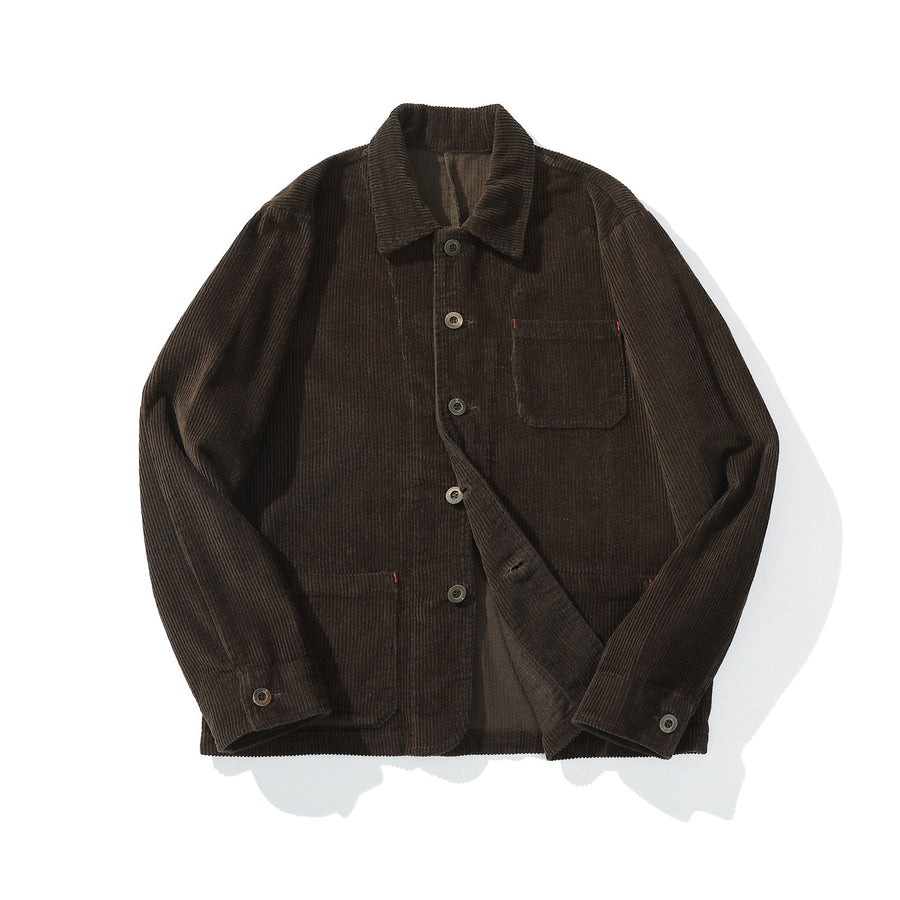 Sableau Corduroy Chore Jacket in Brown