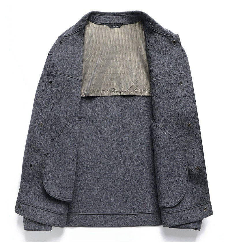 Sableau Double-Faced Wool Jacket in Grey