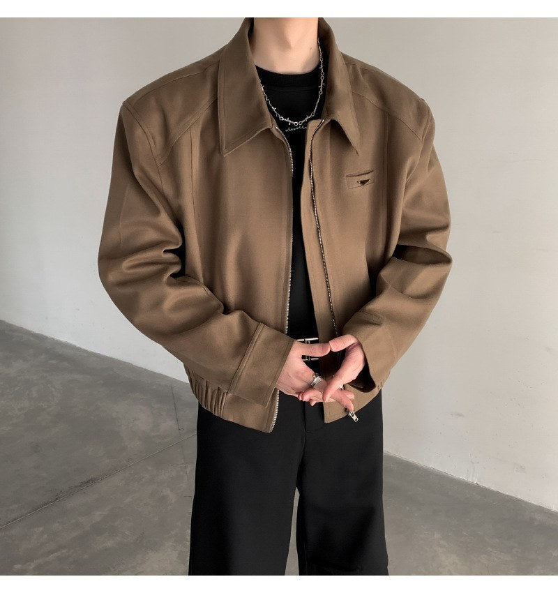 Sableau Wool-Blend Harrington in Brown