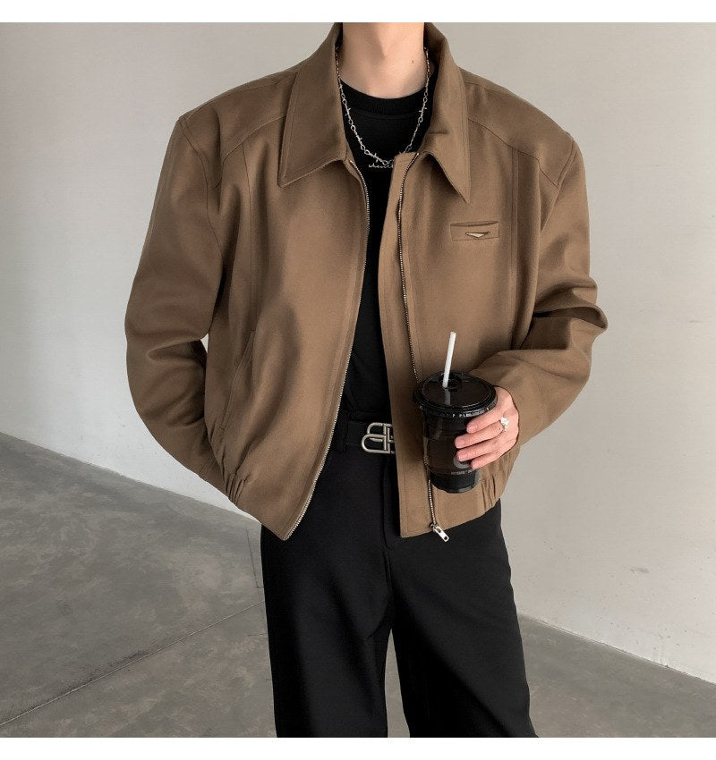 Sableau Wool-Blend Harrington in Brown