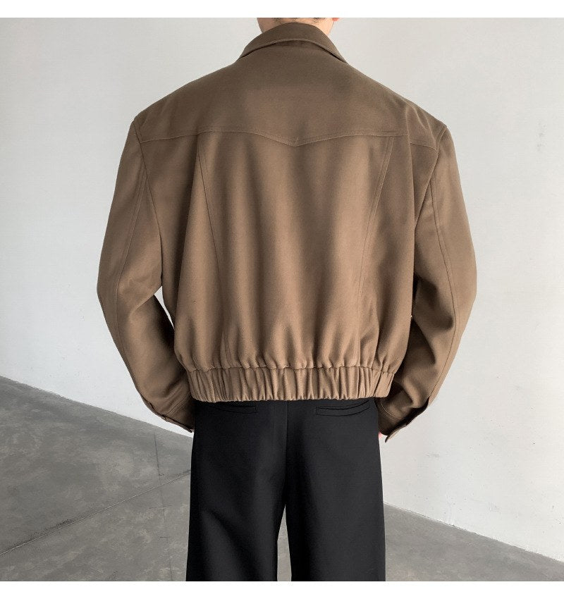 Sableau Wool-Blend Harrington in Brown