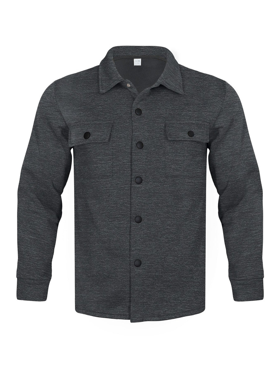 Sableau Brushed Overshirt Jacket in Charcoal