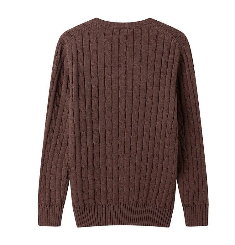 Sableau Cable V-Neck Knit in Coffee