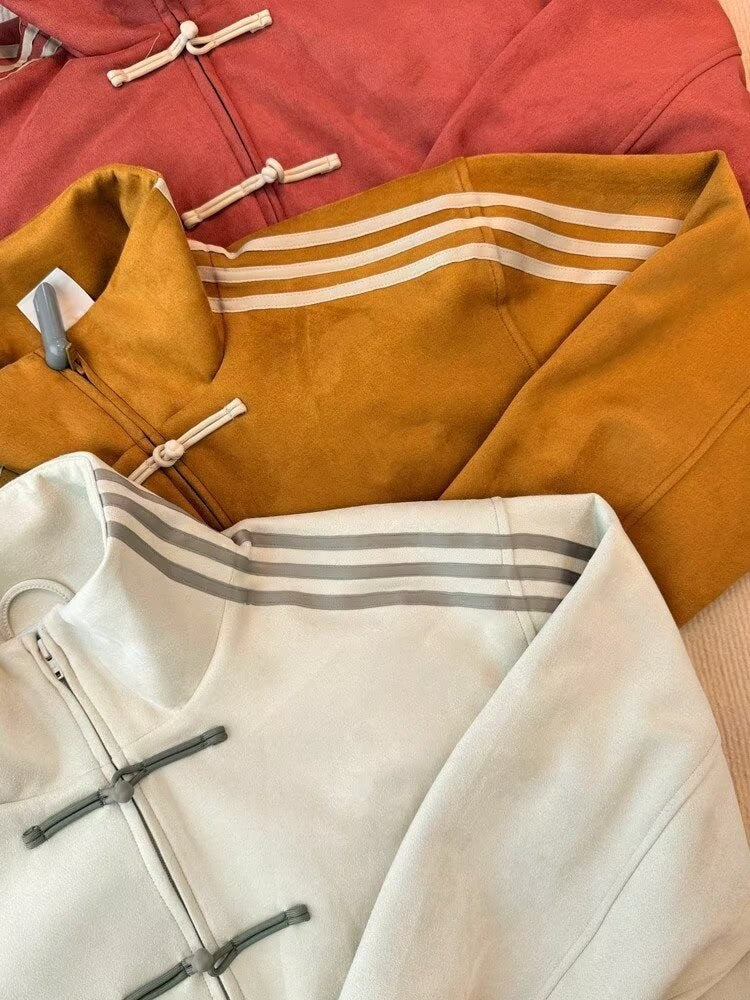 Sableau Frog-Button Track Jacket in Cream