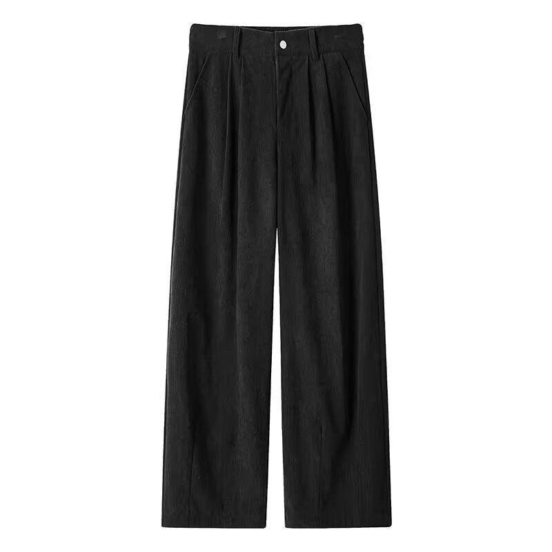 Sableau Corduroy Wide Trousers in Black