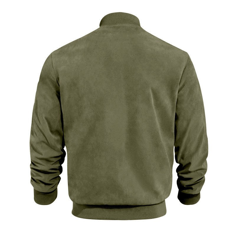 Sableau Suede-Look Bomber in Army Green