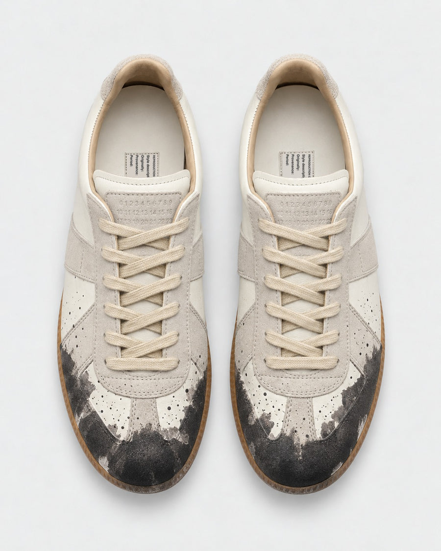 Sableau Gats Sneakers Paint Splatter - Dipped Cream top view