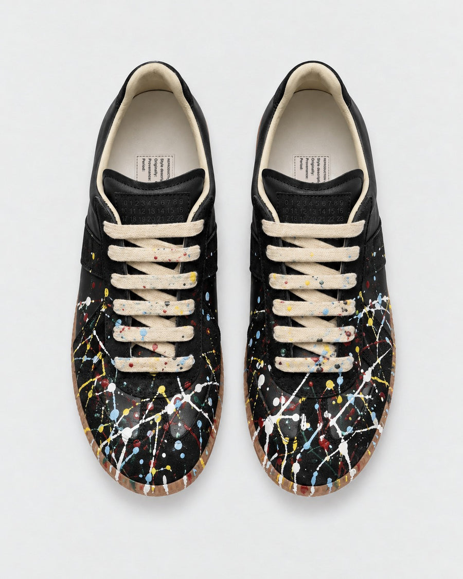 Sableau Gats Sneakers Paint Splatter - Paint Drop Black top view