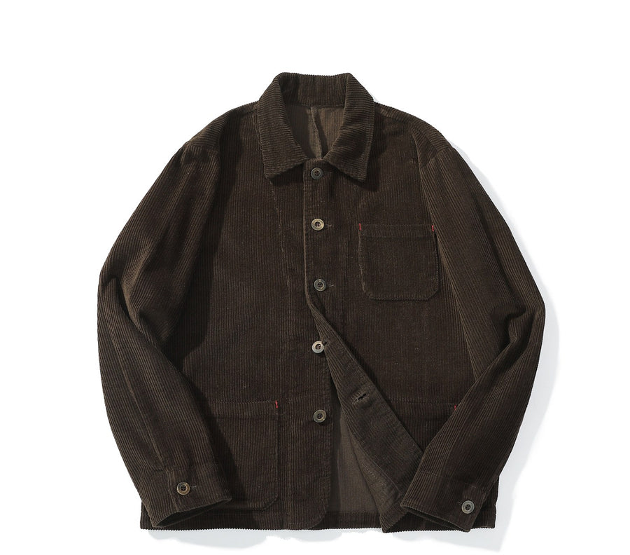 Sableau Corduroy Chore Jacket in Brown