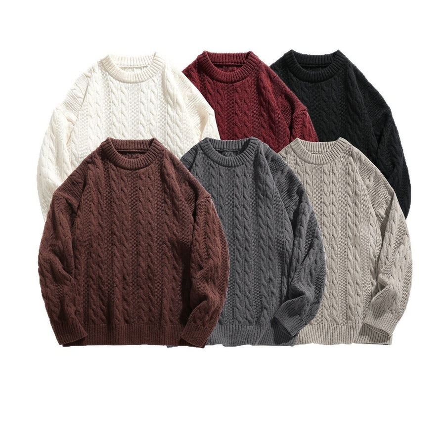 Sableau Cable Crew Knit in Khaki