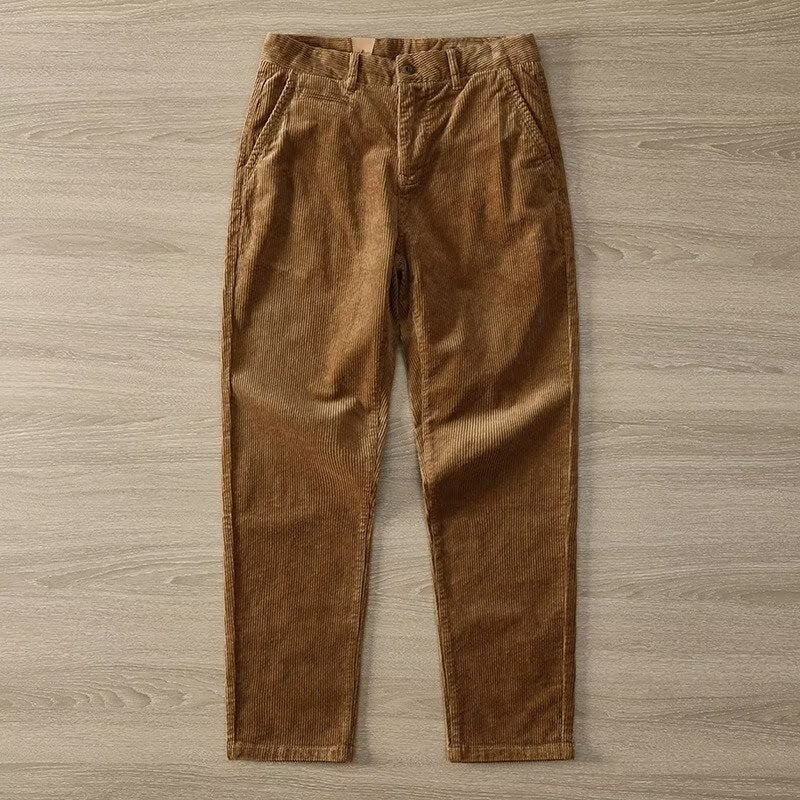 Sableau Corduroy Straight Trousers in Brown