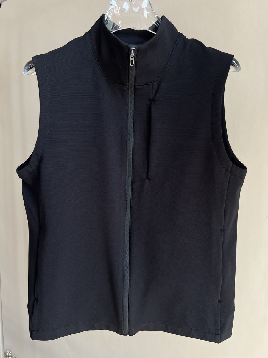 Sableau Stand-Collar Zip Gilet in Black